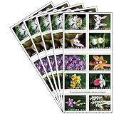 Selos USPS Wild Orchids Forever - Livreto Com 20 Selos Postais -100 Carimbos-
