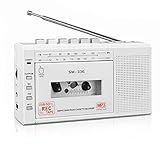 SEMIER Gravador De Cassete Portátil- Conversor Digital De Cassete Para MP3 Via USB Ou Cartão Micro SD- Alimentado Por CA Ou 4 Pilhas AA- Rádio AM FM- Walkman- Alto-falante E Microfone Embutidos