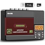 SEMIER Leitor De Fita Cassete Walkman USB C Ou Cartão SD De áudio Para Gravador Conversor Digital Grava Em Cassete Computador Cartão SD Via Microfone Visor LCD Alto Falante Conector De Fone De