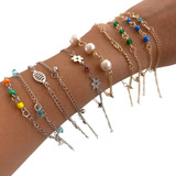 Semijoia Kit 10 Pulseiras Folheado A Ouro E Prateado Revenda