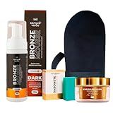SempreVerão Kit Autobronzeador Dark Bronze Mousse 125g Com Luva Aplicadora Sabonete Esfoliante E Iluminador Corporal Golden Glow