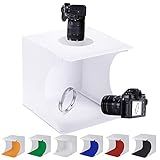 SENLIXIN Kit De Mini Barraca De Estúdio Fotográfico Portátil Dobrável Para Fotografia Em Casa Cabine De Estúdio Com Tiras De Luz LED Fundo De 2 Cores