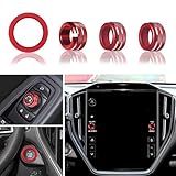 SENSHINE Capa De Botão De Ajuste De Volume Para Subaru Crosstrek 2024 2025 Impreza Acessórios 20 24 Legacy Outback 22 23 WRX 24 Ascent Botão De Parada Do Motor Anel Externo De Espelhos Retrovisores 4