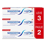 Sensodyne Rápido Alívio Kit De Creme Dental Alívio Em 60 Segundos Para Dentes Sensíveis Promovendo Alívio Rápido E Duradouro Da Sensibilidade Com 3 Unidades De 90g