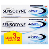 Sensodyne Rápido Alívio Proteção Duradoura Kit 3 Pasta De Dentes Creme 150gr