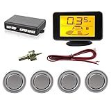 Sensor De Estacionamento Hurricane Com Display De LED 4 3 4 Sensores Prata