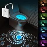 Sensor De Movimento De Luz De Vaso Sanitário 16 Cores Que Mudam De Luz Noturna Com Luz De Projeção Em Estrela Luz Noturna De LED Recarregável Para Banheiro Presente Engraçado Para Mulheres Homens 