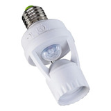 Sensor De Presença Soquete Luz Iluminação E27 Movimento 360 