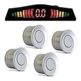 Sensor De Ré Estacionamento 4 Pontos Display Colorido 18mm Kit Para Carros Vans E Ultilitarios Cor Prata