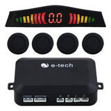 Sensor Ré E tech Emborrachado Preto Traseiro Display Led Kit