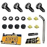 Sephile Conjunto De Parafusos De Placa De Carro Com 4 Peças Kits De Parafusos De Placa De Carro De Aço Inoxidável Tampas De Parafusos De Veículos Com Ferramenta De Instalação Retentor Universal