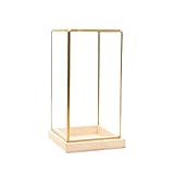 Serenable Expositor De Vidro Vitrine Decorativa À Prova De Poeira Com Armações De Latão Fechadura Caixa De Exibição Para Itens De Coleção Antigos Frasco De Te S Bronze