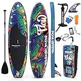 SereneLife Prancha Inflável De Stand Up Paddle Com Acessórios Pranchas De Remo Para Adultos E Jovens Deck Antiderrapante Amplo Inclui Bolsa De Transporte Bomba De Dupla Ação Remo De Remo 