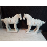 Sergioschw Estatuetas Par Cavalo Cerâmica Tipo Tang 44 Cm