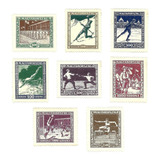 Série Completa Selo 371 378 Hungria 1925 Fundo Para Esportes