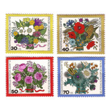 Série Completa Selo 437 40 Alemanha Berlin Bouquet De Flores