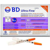Seringa De Insulina Bd Ultra fine 30 Ui De 6 Mm Com 100 Un 