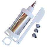 Seringa Decorador Para Bolo Com 5 Peças Inox