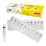 Seringa Descartável S Agulha Bico Rosca Dupla 3 Ml 100 Un