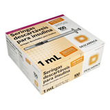 Seringa Insulina 1ml Com Agulha 13x0 45mm 26g Descarpack C 100 Unidades