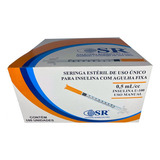 Seringa Insulina Sr 0 5ml 6 X 0 25mm Agulha Fixa 100 Unidade Capacidade 0 5 Ml