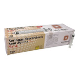 Seringa Luer Lock Rosca Sem Agulha 100 Unidades 5ml