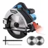 Serra Circular Elétrica 7.1/4pol 1580w Com Guia Laser Dobevi Cor Azul 110v Orientação A Laser E Corte Preciso Profundidade E Ângulo De Corte Ajustáveis Motor Potente De Cobre Puro De 1580 W Interrupt