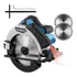 Serra Circular Profissional 1580w E Disco Dobevi Cor Azul 110v Motor Potente De Cobre Puro De 1580 W Orientação A Laser E Corte Preciso Profundidade E Ângulo De Corte Ajustáveis Interruptor