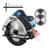 Serra Circular Profissional 1580w E Disco Dobevi Cor Azul 110v Motor Potente De Cobre Puro De 1580 W Orientação A Laser E Corte Preciso Profundidade E Ângulo De Corte Ajustáveis Interruptor