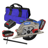 Serra Circular Thaf 21v Azul 165mm Inclinação 45° + Kits