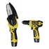 Serra Eletrica Mini Moto Serra A Bateria 25v   Parafusadeira Cor Amarelo Bivolt