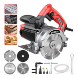 Serra Mármore Madeira Concreto Dobevi 4 3 8 1800w 4 Discos 110v Motor Potente De 1800 W De Cobre Puro Para Facilitar O Cortecorte Limpo E Úmido4 Lâminas Para Todos Os Cortescorte Em Bisel De 45 