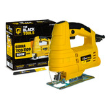 Serra Tico Tico 500w Para Madeira Metal Com Base Ajustável Botão De Trava Com Lâmina Btt 500 The Black Tools 127v