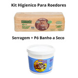 Serragem Hamster Chinchila Banho Seco Roedores Kit Higiênico