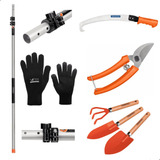 Serrote Poda Tesoura Luva Kit Jardim E Cabo Extensível 5 M