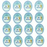 Serviço Impressão Em Papel De Arroz Cortados Para Bolachas Batizado Cor Azul