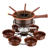 Serviço Jogo De Fondue Carroussel Giratório 16 Pçs Chocolate