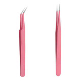 Set C 2 Pinças Curvatura E Reta Extensão De Cílios Cor Rosa