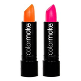 Set De 2 Batons Colormake Profissional Cor Laranja E Pink