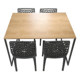 Set Mesa Jantar Vintage 120x90 4 Cadeira Gruvyer Industrial