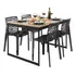 Set Vintage Mesa De Jantar 120x90cm Lâmina Com Estrutura Cor Natural preto Estilo Industrial Com 4 Cadeiras Gruvyer Pretas Sofa Sogude