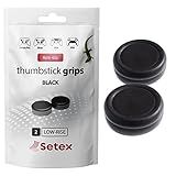 Setex Gecko Grip Thumbstick Grip Covers Para PlayStation PS5 PS4 Xbox One Switch Pro Steam Deck Antiderrapante Microestruturado Analógico Pega Para Polegar 1 Par Preto Apenas Capas De