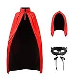 Sewacc Halloween Cape Unisex Polyester Fiber Hooded Cloak Cape With Eye Dual- Layer Stand Collar Cloak For Halloween Party Vampires Cosplay Costumes