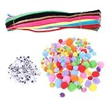 SEWOART 1 Conjunto Kit De Material De Bricolage Brindes Personalizados Kit Artesanato Bolas De Pom Pom Artes E Ofícios Para Crianças Brinquedos Para Crianças Manual Suíte Tops