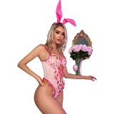 Sexy Pajamas Tight Bunny Girl Embroidered Jumpsuit