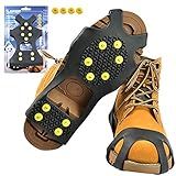 Sfee Ice Snow Grips Crampons Traction Cleats Spikes 19 Pontas Para Mulheres Masculinas Antiderrapante Corrente De Aço Inoxidável Calçados Flexíveis Para Caminhada Escalada Caminhada E Pesca Ao Ar Livre Preto Medium Women 7 10 Men 5 8 EU 36 41 