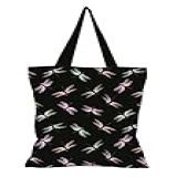 Shag Wear Bolsa De Grife, Bolsa De Algodão Reutilizável Ecológica Com Estampas Artísticas Exclusivas, Libélulas