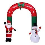 Shamjina Arco Inflável De Natal De 10 1 Pés Com Luzes Papai Noel E Boneco De Neve Decoração EUA 110 V Adereço Fotográfico Para Adereço De Palco