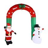Shamjina Arco Inflável De Natal Decoração De Natal Com Papai Noel Arco Inflável Arco Inflável De Natal Para Feriado