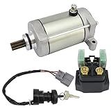 Shamofeng Partida Com Relé E Interruptor De Ignição Para Yamaha Grizzly 660 Yfm660-Yfm66 2002 2003 2004 2005 2006 2007 2008 Todos Os Modelos- 5 Km-81890-00-00 18759- Partida Grizzl -- Prata-